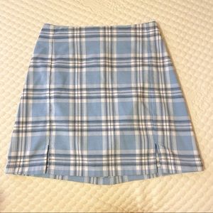 Brandy Melville | Jhon Galt mini blue plaid skirt